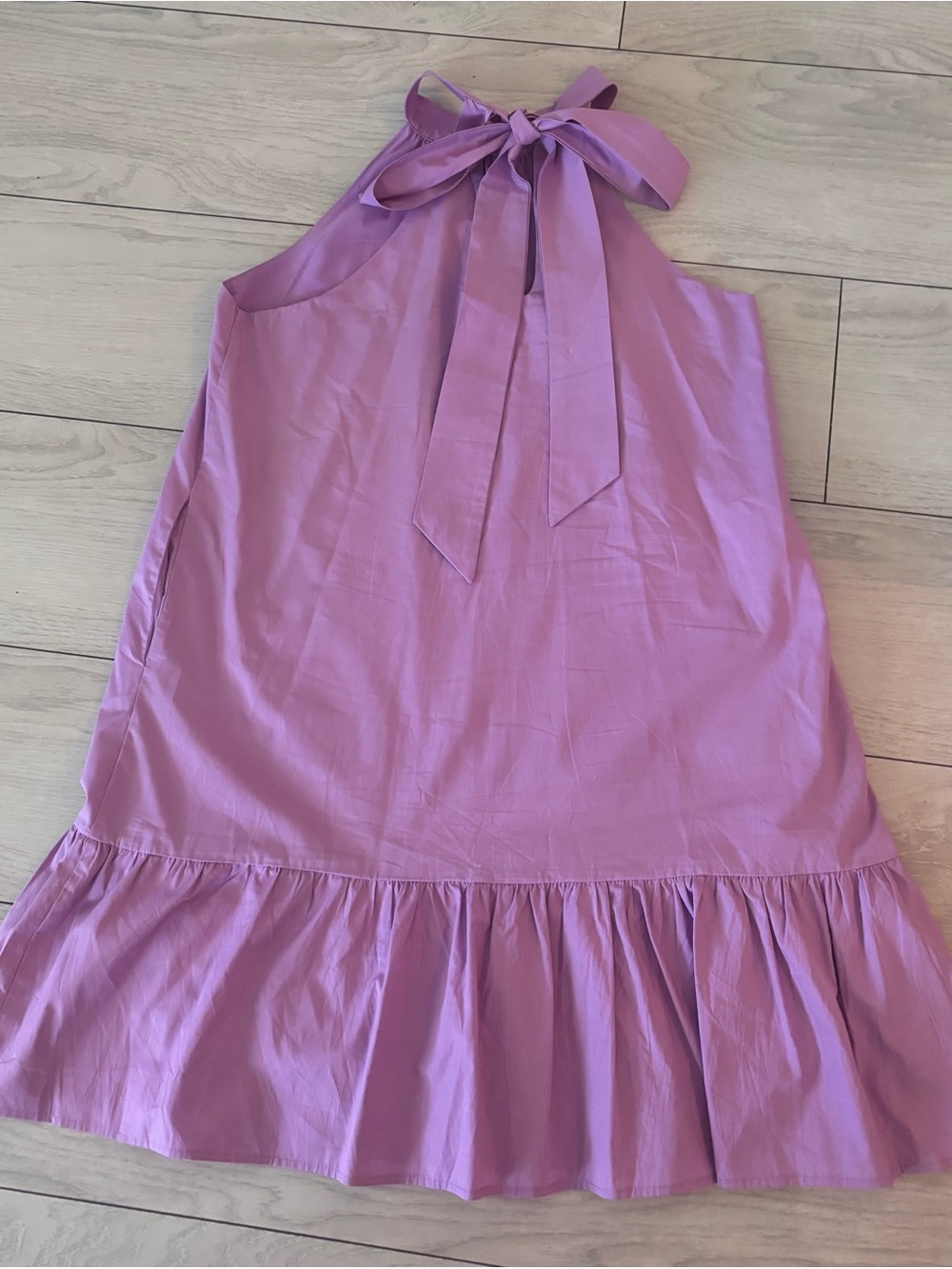 Halter Ruffle-Hem Mini Dress — lavender - Picture 3 of 4
